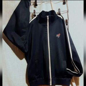 Abercrombie & Fitch Muscle Track Jacket Sz Large Distressed Zip Up